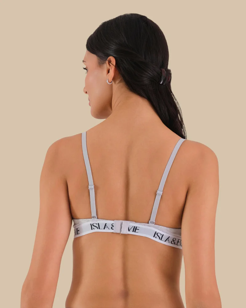 Isla & Evie Isla & Evie Grey Trendy Tshirt Pushup Bra
