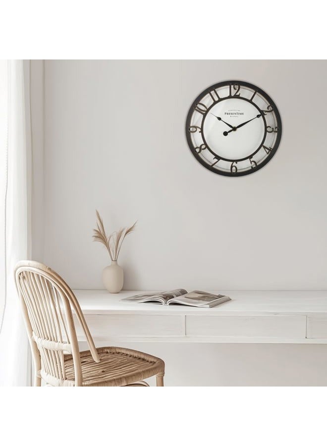 Presentime & Co 10" Farmhouse Series Wall Clock, Vintage Style, Retro Clock, Silent no Ticking, Oil Rubbed Bronze Finish - Image 5