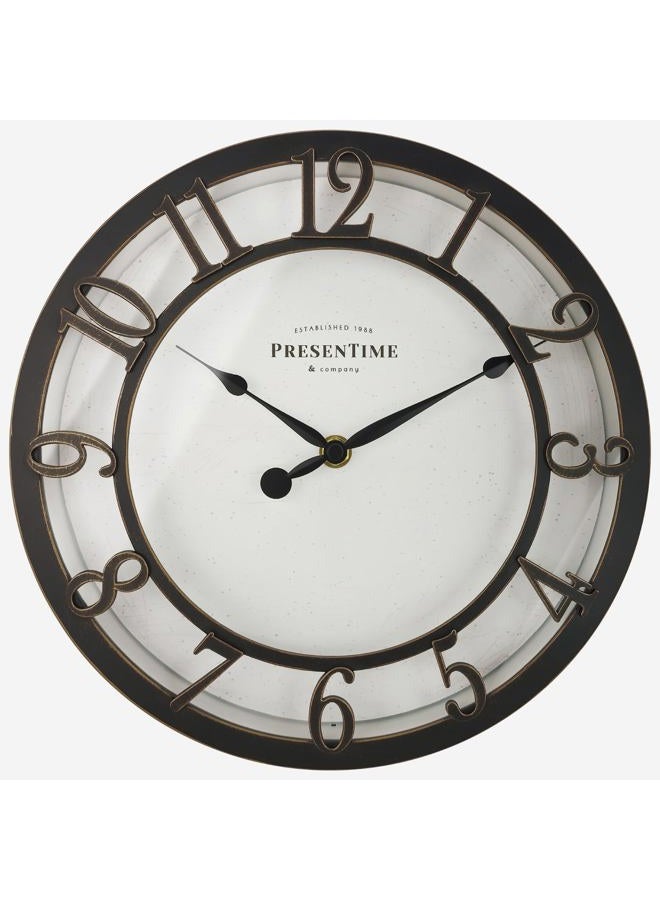 Presentime & Co 10" Farmhouse Series Wall Clock, Vintage Style, Retro Clock, Silent no Ticking, Oil Rubbed Bronze Finish - Image 1