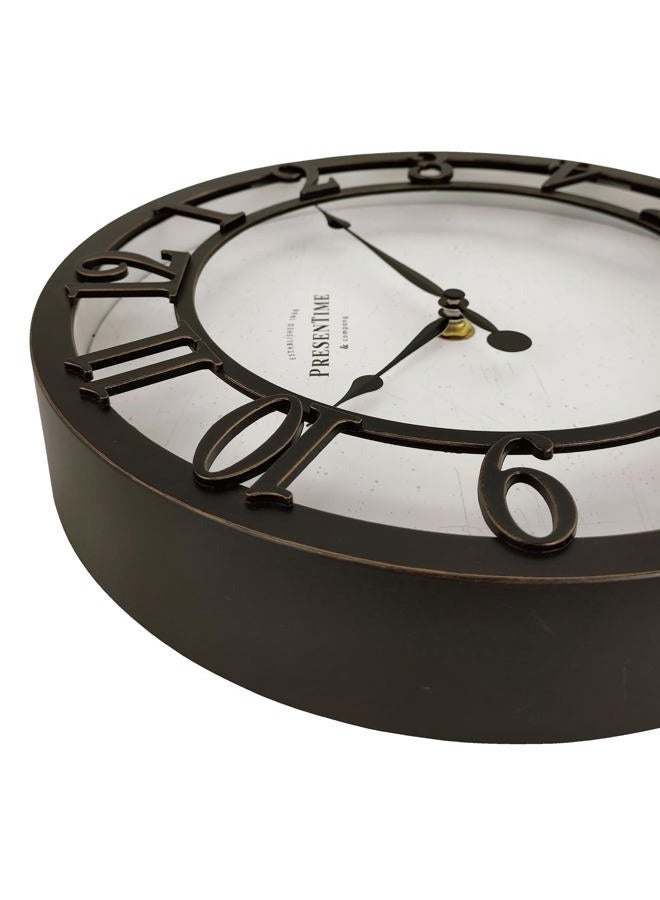 Presentime & Co 10" Farmhouse Series Wall Clock, Vintage Style, Retro Clock, Silent no Ticking, Oil Rubbed Bronze Finish - Image 4