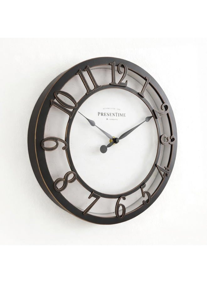 Presentime & Co 10" Farmhouse Series Wall Clock, Vintage Style, Retro Clock, Silent no Ticking, Oil Rubbed Bronze Finish - Image 3
