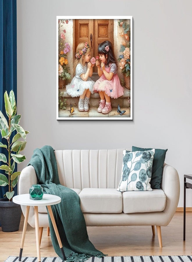 PPuzzling Sweet Flower Crown Girl Sharing Roses Puzzles for Adults 1000 Pieces, Vintage Door Flower Aesthetic Jigsaw Puzzle, Challenging Floral Garden Scene with Butterfly Puzzle as Home Wall Art - Image 5