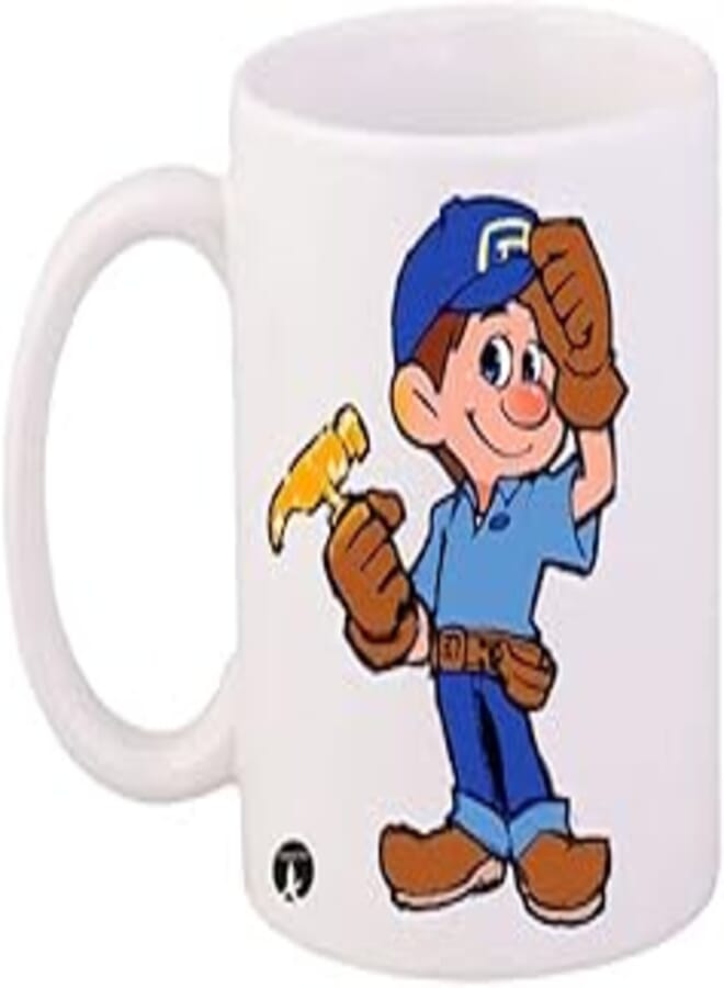 RYN PRINTED/Diisney/Mug White/Blue/Brown 11ounce