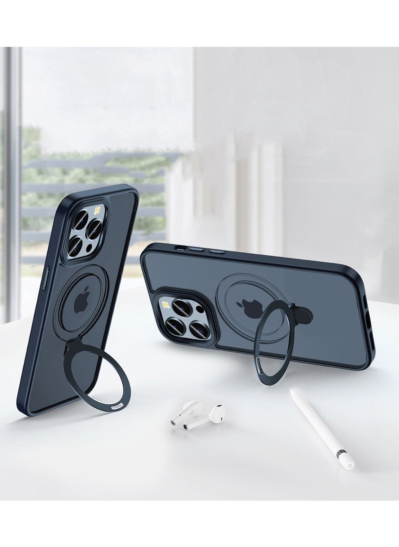 Color Fans Case for iPhone 13 Pro 6.1 inch Shockproof Rubber Magnetic Invisible Stand Slim Matte PC Cover Compatible with MagSafe Case Black  - Image 3