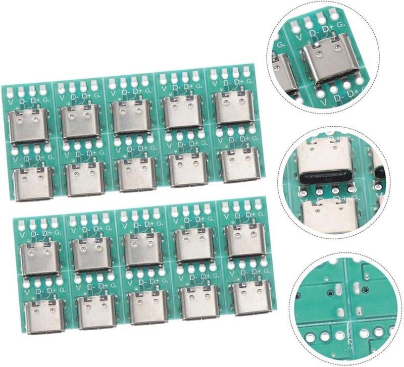 Merryhapy 20Pcs USB C Connector Board PCB Converter Module For Data Cable Transmission - Image 4