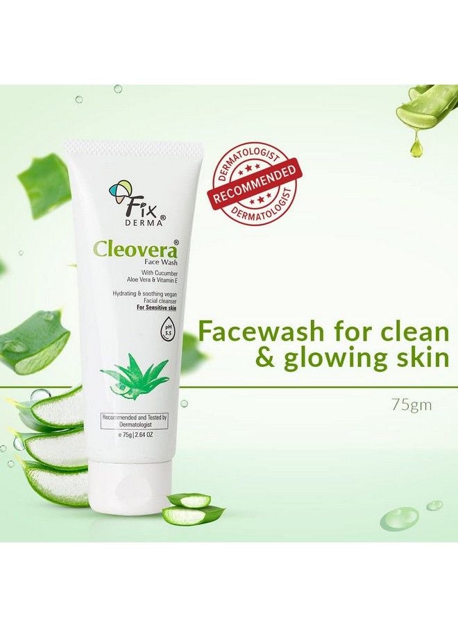 FIXDERMA Cleovera Aloe Vera Face Wash With Vitamin E ; Aloe Vera Gel For Face ; Face Wash & Face Cleanser ; Face Wash For Dry Skin (All Type Skin) ; Face Wash For Women & Men 75G  - Image 3