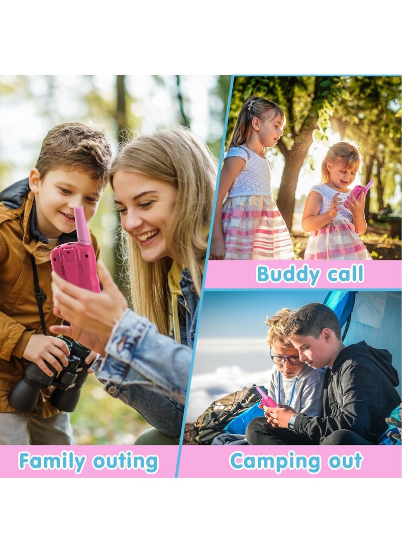 Verci - Toys for 3-12 Year Old Boys Girls, Walkie Talkies for Kids 22 Channels 2 Way Radio Toy with Backlit LCD Flashlight, 3 Miles Range for Outside, Camping, Hiking (Pink) - Image 1