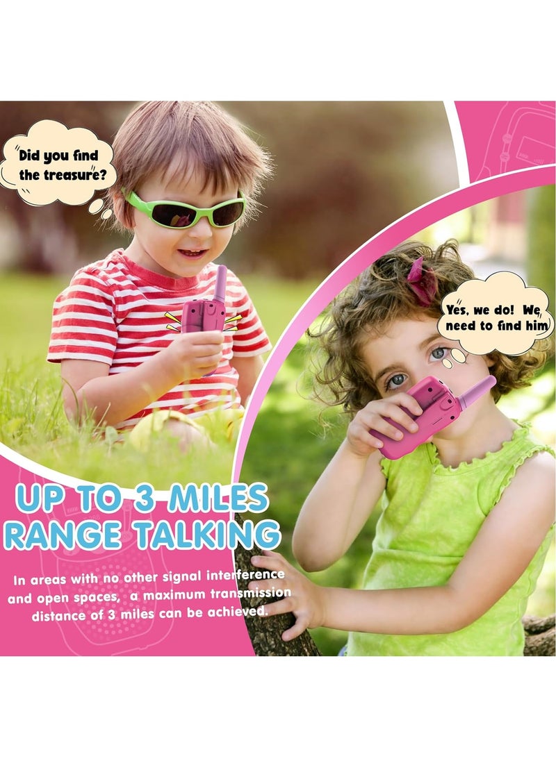 Verci - Toys for 3-12 Year Old Boys Girls, Walkie Talkies for Kids 22 Channels 2 Way Radio Toy with Backlit LCD Flashlight, 3 Miles Range for Outside, Camping, Hiking (Pink) - Image 1