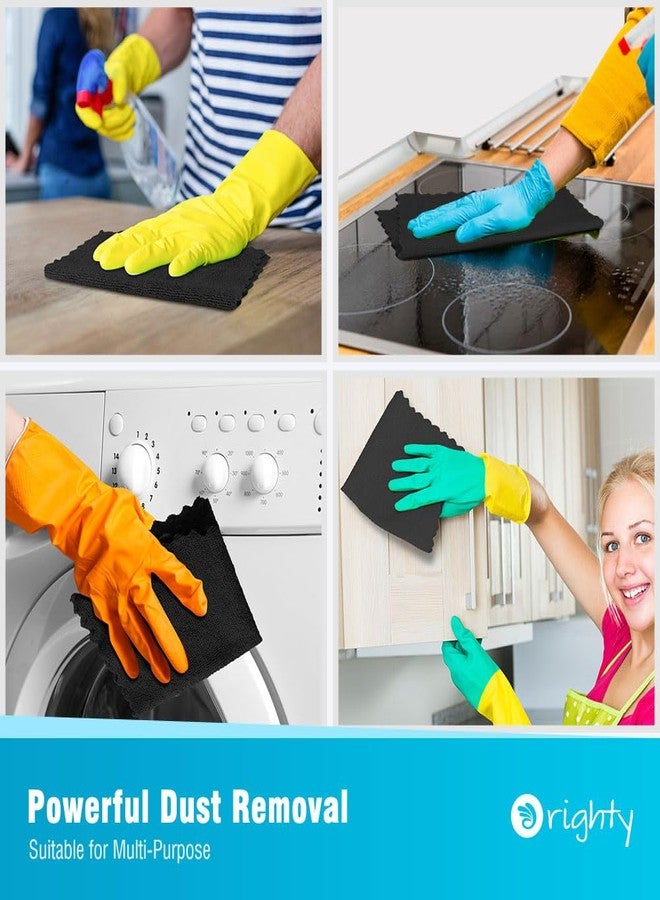 Orighty Cleaning Cloths 12x12 inch, Pack of 24, Highly Absorbent Microfiber Cleaning Supplies, Lint Free Cloths for Multiple-use, Powerful Cleaning Rags for House, Kitchen, Car Care (Black) - Image 4