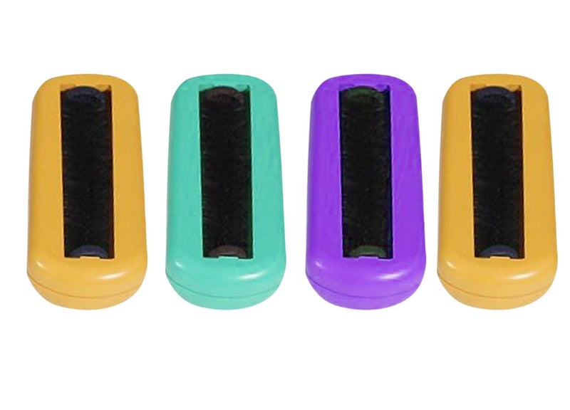 goldennest Goldennest Pack of 4 Medium Size Brush Head Handheld Carpet Plastic Sweeper Crumb Dirt Roller Cleaning Brush with Dust Crumb Collector for Carpets Car Seats Sofas Home Cleaning Tools Random Colour  - Image 1