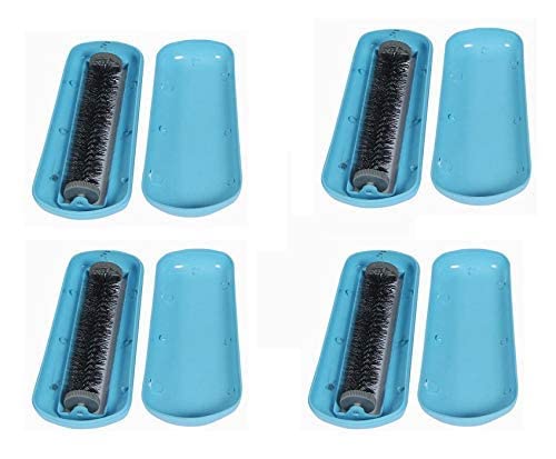 goldennest Goldennest Pack of 4 Medium Size Brush Head Handheld Carpet Plastic Sweeper Crumb Dirt Roller Cleaning Brush with Dust Crumb Collector for Carpets Car Seats Sofas Home Cleaning Tools Random Colour  - Image 2