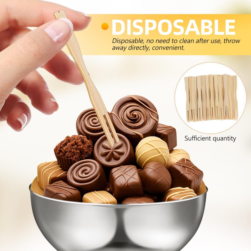 Disposable 9cm Two Tooth Fruit Forks 500 Pieces 5 Packs Eco Friendly for Parties Weddings - Image 4