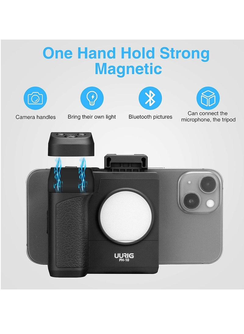 Generic Smartphone Camera Grip, Griphone CapGrip with Detachable Wireless Remote Control, Three-Speed Adjustable Fill Light for Phones Video/Photo Shooting  - Image 5