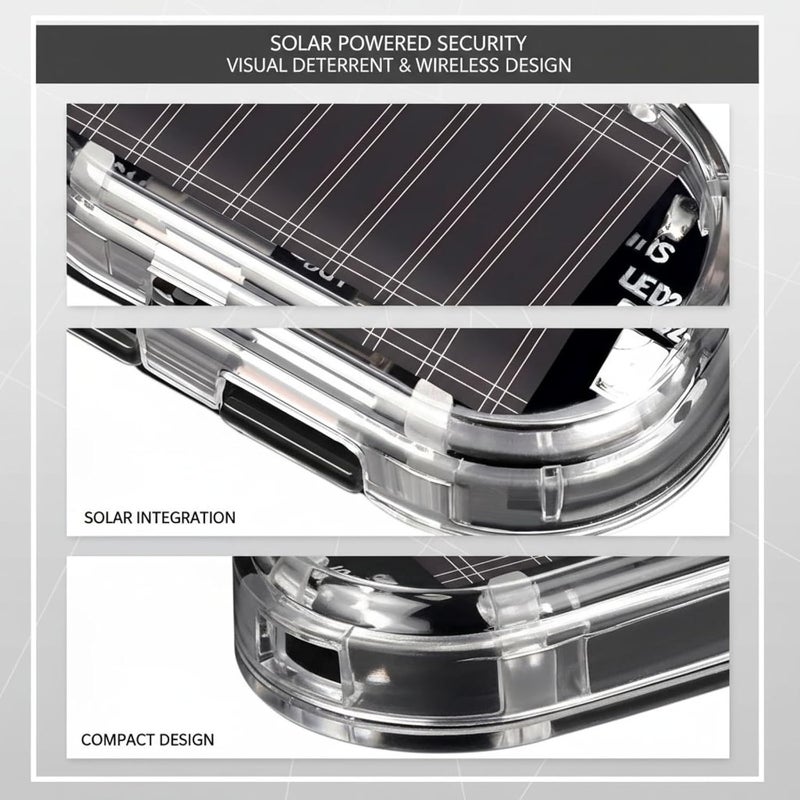 4 Pcs Car Alarm Led Light, Solar Power, Anti-Theft Simulated Dummy Alarm, Flashing Security, Easy Install - Image 3