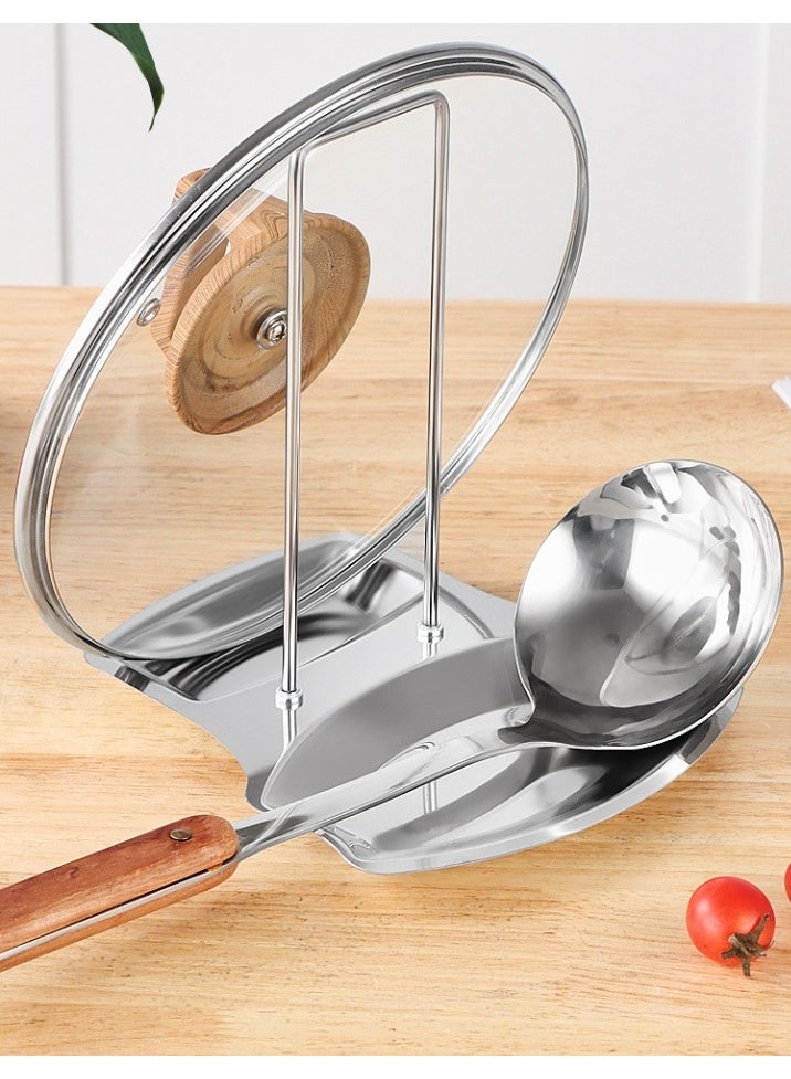 VIUAUAX pot lid holder and pan spoon rest for kitchen utensils shelf rack stand stainless steel pot cover holder home stove organizer cookware soup spoon kitchen tool a storage accessories - Image 5