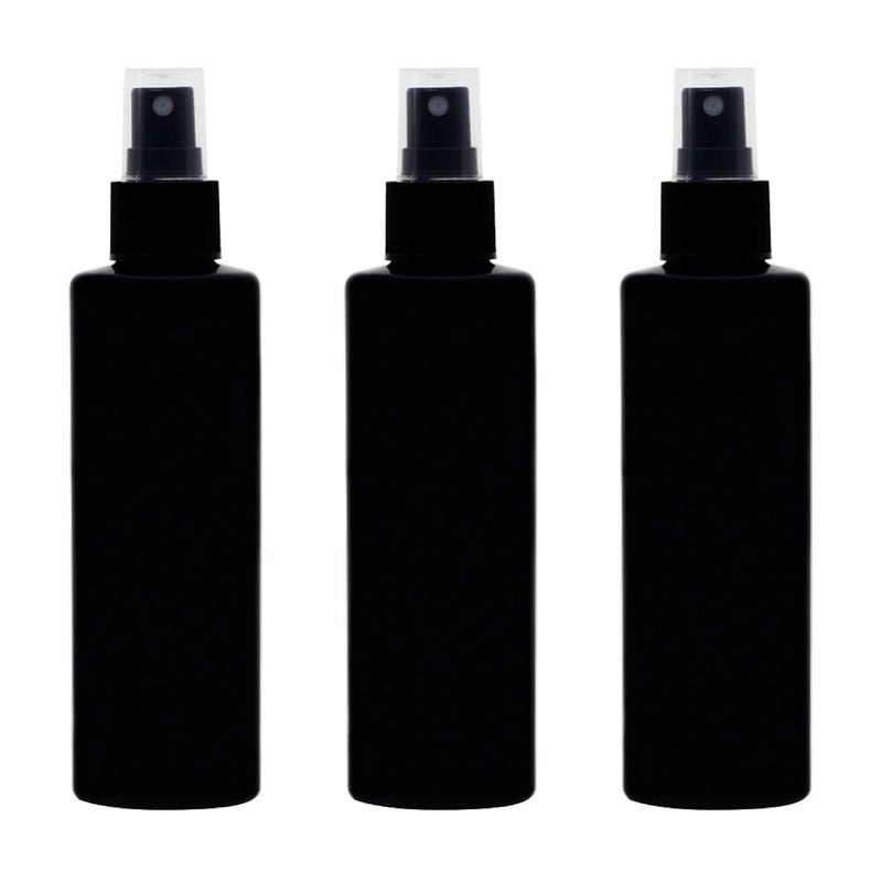 Artistic 3 Pack Plastic Spray Bottle 200ml Black Color Medium Mist Bottle Healthy Empty Refillable Cosmetic Travel Refillable - Image 1