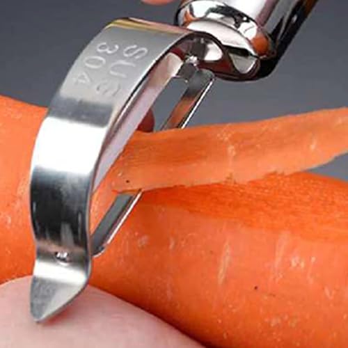 DANSR Stainless Steel Julienne Vegetable Peeler Multi-Functional Dual-Edge Blade, Stylish Kitchen Tool Fruit & Veggie Shredder Slicer and Grater for Potatoes, Carrots, Cucumbers - Image 5