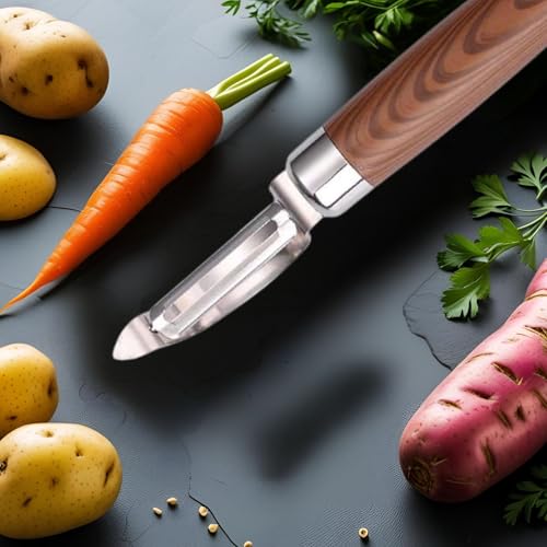DANSR Stainless Steel Julienne Vegetable Peeler Multi-Functional Dual-Edge Blade, Stylish Kitchen Tool Fruit & Veggie Shredder Slicer and Grater for Potatoes, Carrots, Cucumbers - Image 4