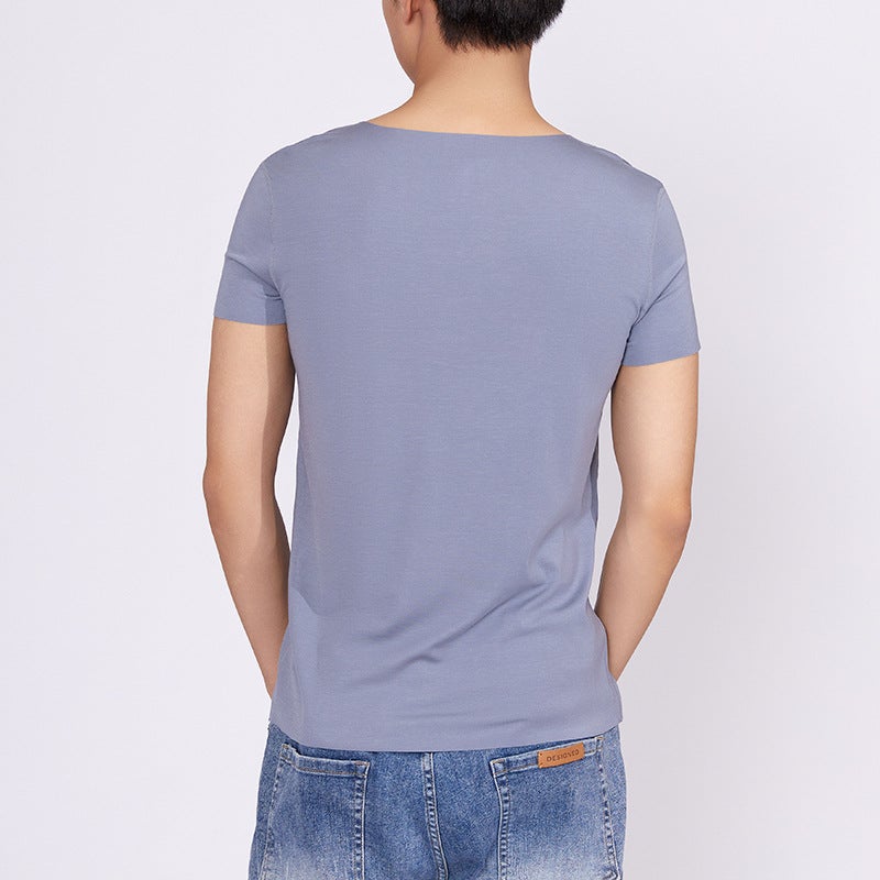 Men's T-shirt Spring and Summer New Style Lanjing Modal Cool Comfortable Breathable Inner Wearing Men's Home Pajamas - Image 4