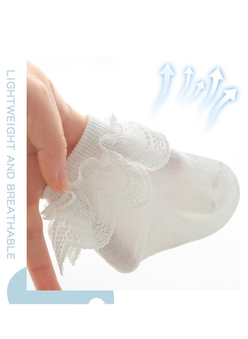6 pairs of baby socks thin girls socks mesh children's lace socks lace princess socks  - Image 3