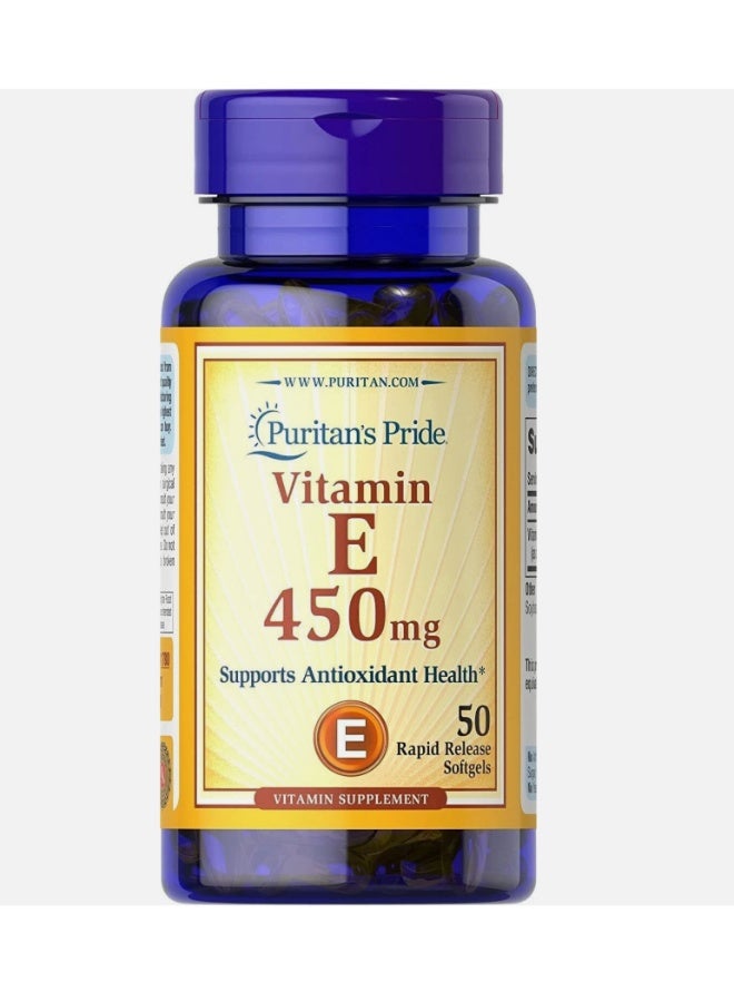 Puritan VITAMIN E 450 MG 50 SOFTGELS - Image 1