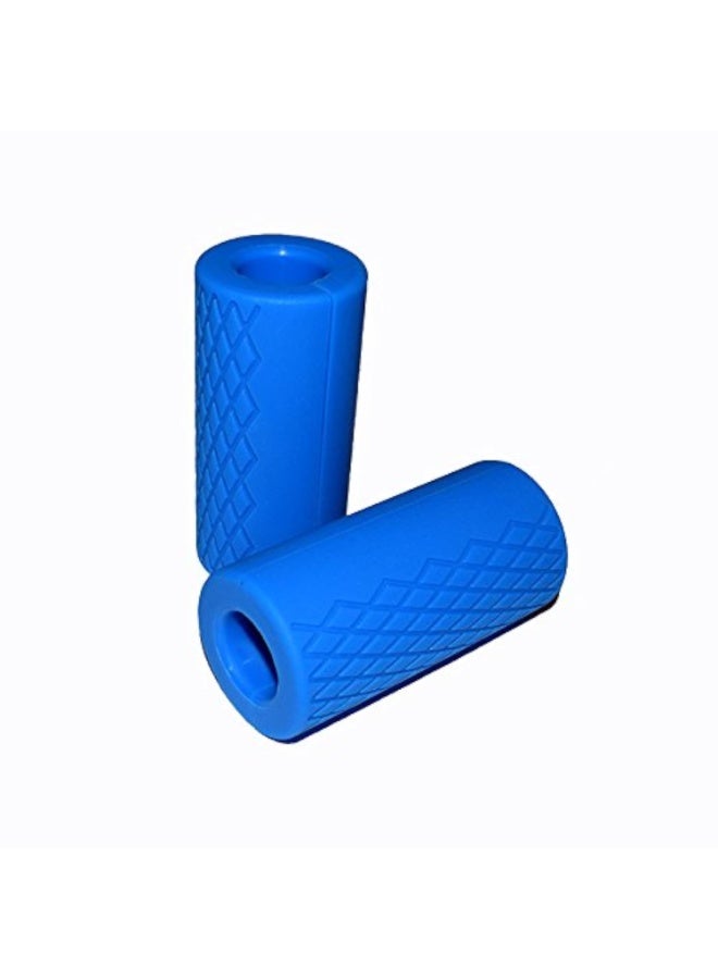 RAHAYM Dumbbell Fat Grips, Blue – Thick Bar Adapter for Barbells & Weightlifting - Image 1