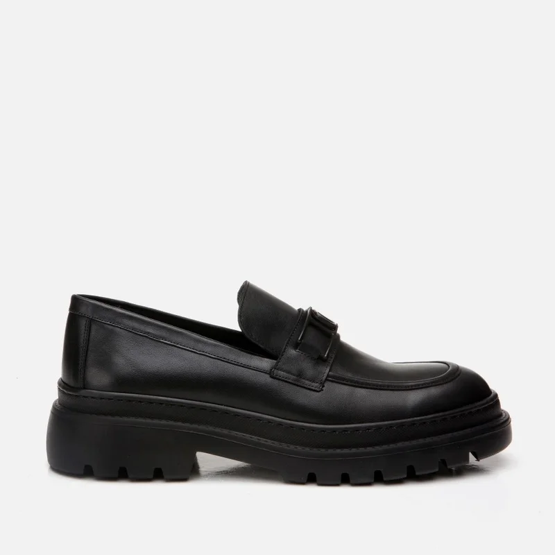 Hotiç 02AYH299420A100 GENUINE Leather Black Men's Loafer