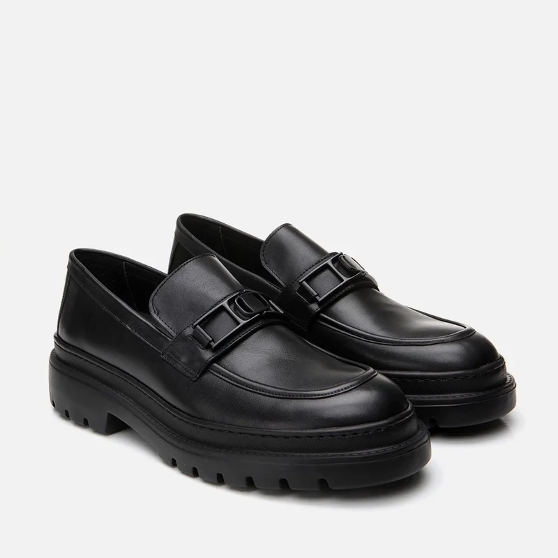 Hotiç 02AYH299420A100 GENUINE Leather Black Men's Loafer