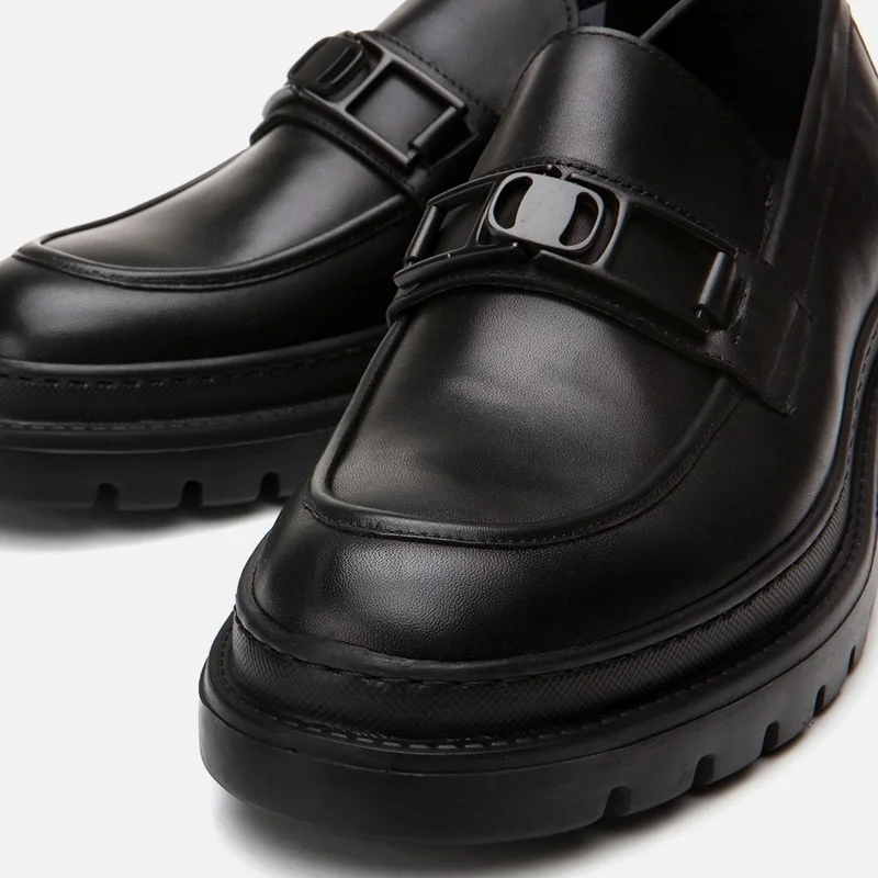 Hotiç 02AYH299420A100 GENUINE Leather Black Men's Loafer
