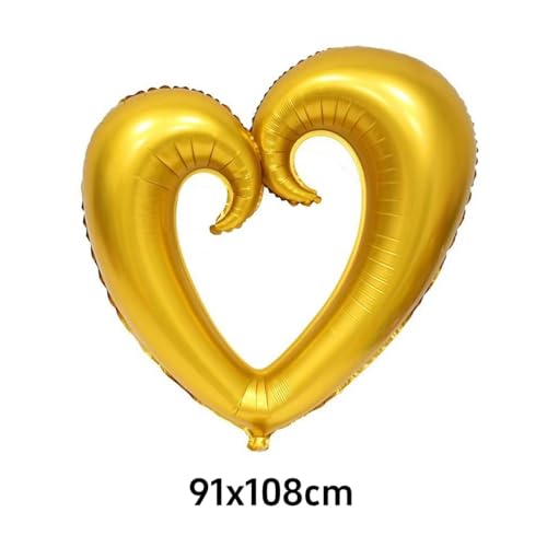 Dzrige 40 Inch Gold Heart Foil Balloons Valentines Day Love Heart Balloons Big Heart Shaped Mylar Balloons for Valentines Day Party Engagement Anniversary Wedding Birthday Decor Supplies 2 Pcs - Image 5