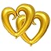 Dzrige 40 Inch Gold Heart Foil Balloons Valentines Day Love Heart Balloons Big Heart Shaped Mylar Balloons for Valentines Day Party Engagement Anniversary Wedding Birthday Decor Supplies 2 Pcs - Image 2