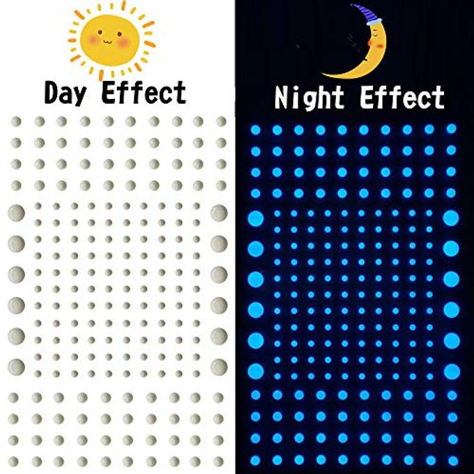 Neasyth 808 Pcs Glow In The Dark Stars For Ceiling, Glowing Wall Decals Decor Stickers,(404 Pcs Green And 404 Sky Blue) 3D Adhesive Dots Decor Starry Sky Decor For Kids Bedroom Or Birthday Gift - Image 2