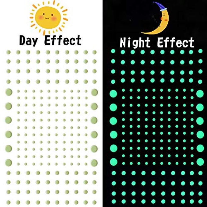 Neasyth 808 Pcs Glow In The Dark Stars For Ceiling, Glowing Wall Decals Decor Stickers,(404 Pcs Green And 404 Sky Blue) 3D Adhesive Dots Decor Starry Sky Decor For Kids Bedroom Or Birthday Gift - Image 3