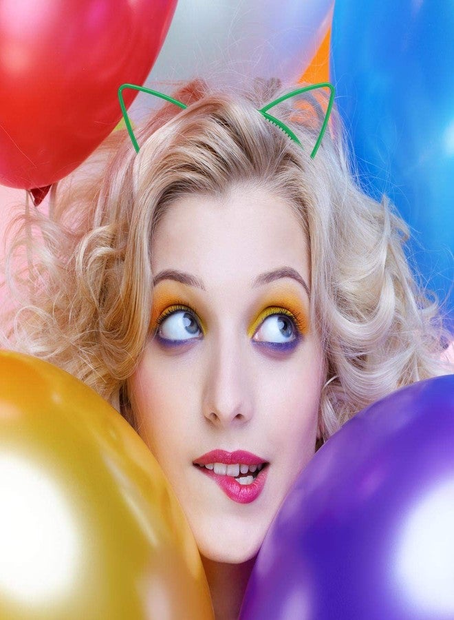 Tbestmax 12 Cat Ear Headbands Plastic Hairbands Hair Hoops Party Costume Daily Decorations Bunny Cat Bow Headwear Accessories for Women Daily Wearing and Party Decoration - Image 5