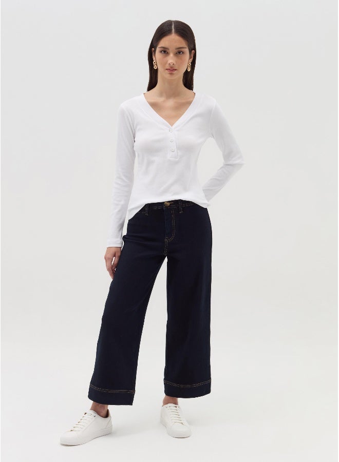 Ovs Long-sleeved T-shirt with granddad neckline - Image 1