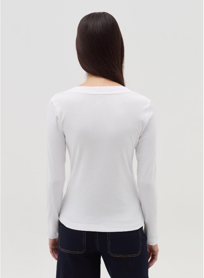 Ovs Long-sleeved T-shirt with granddad neckline - Image 3