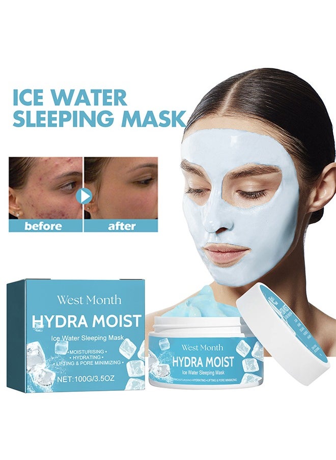 West&Month Moisturizing Hydrating Ice Water Sleeping Mask - Jelly Mask Shrinks Pores Rejuvenates Brightens Skin Refreshes and Moisturizes 100g  - Image 1