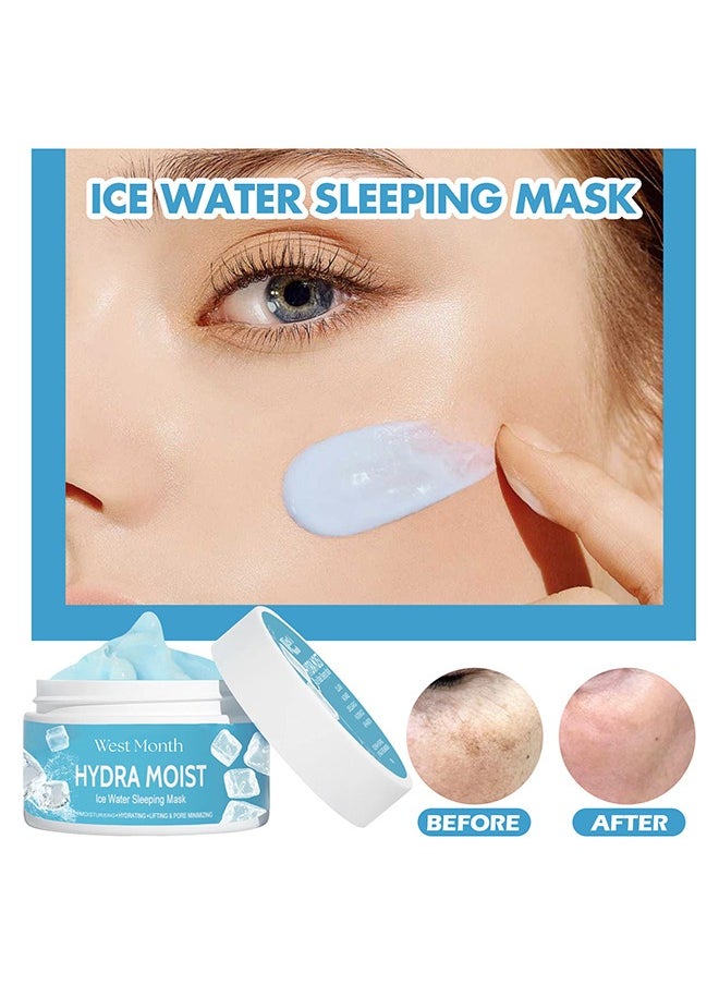West&Month - Moisturizing Hydrating Ice Water Sleeping Mask - Jelly Mask Shrinks Pores Rejuvenates Brightens Skin Refreshes and Moisturizes 100g - Image 1