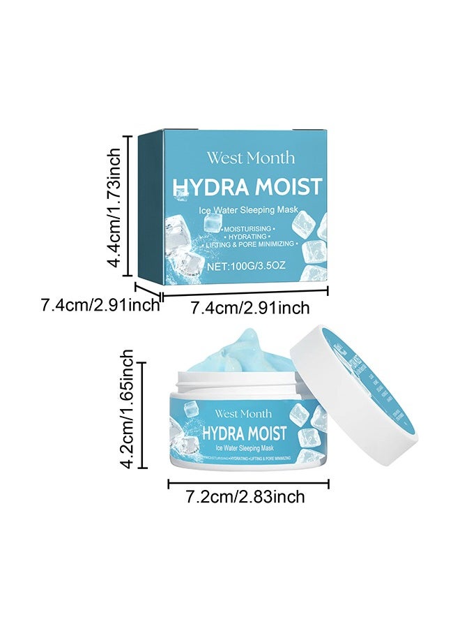West&Month - Moisturizing Hydrating Ice Water Sleeping Mask - Jelly Mask Shrinks Pores Rejuvenates Brightens Skin Refreshes and Moisturizes 100g - Image 1