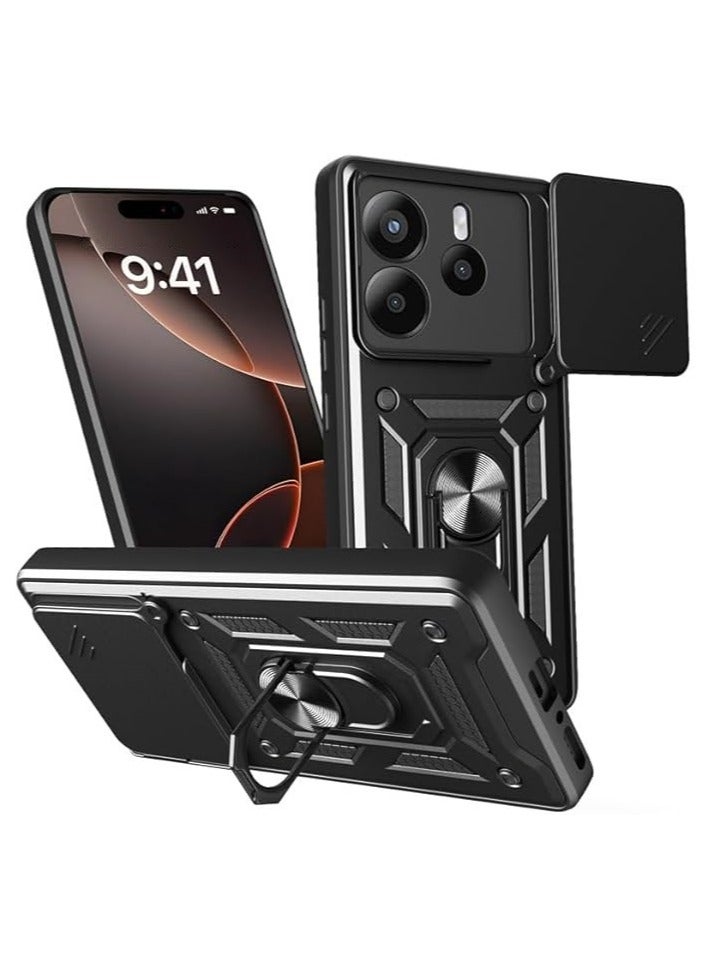 Phone Cover for Xiaomi Redmi Note 14 5G (not for 4G) with Slide Camera Cover Drop Protective Phone Case with Magnetic Car Mount Holder - Image 1