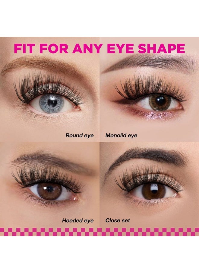 Calailis - False Eyelash, Eye Makeup Lash 3D Faux Mink Fake Eyelash Long Natural Eyelashes 3 Pairs With 5G False Eyelash Glue (Cs01) - Image 1