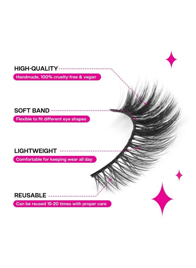 Calailis - False Eyelash, Eye Makeup Lash 3D Faux Mink Fake Eyelash Long Natural Eyelashes 3 Pairs With 5G False Eyelash Glue (Cs01) - Image 1