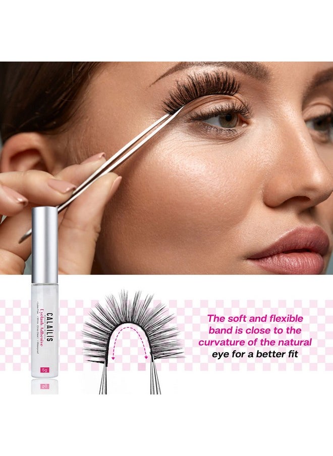 Calailis - False Eyelash, Eye Makeup Lash 3D Faux Mink Fake Eyelash Long Natural Eyelashes 3 Pairs With 5G False Eyelash Glue (Cs01) - Image 1