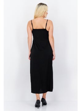 French Connection Women Solid Midi Casual Dress, Black  - Image 3