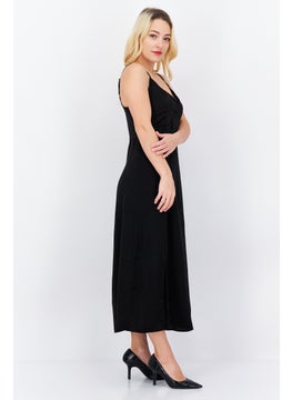 French Connection Women Solid Midi Casual Dress, Black  - Image 4