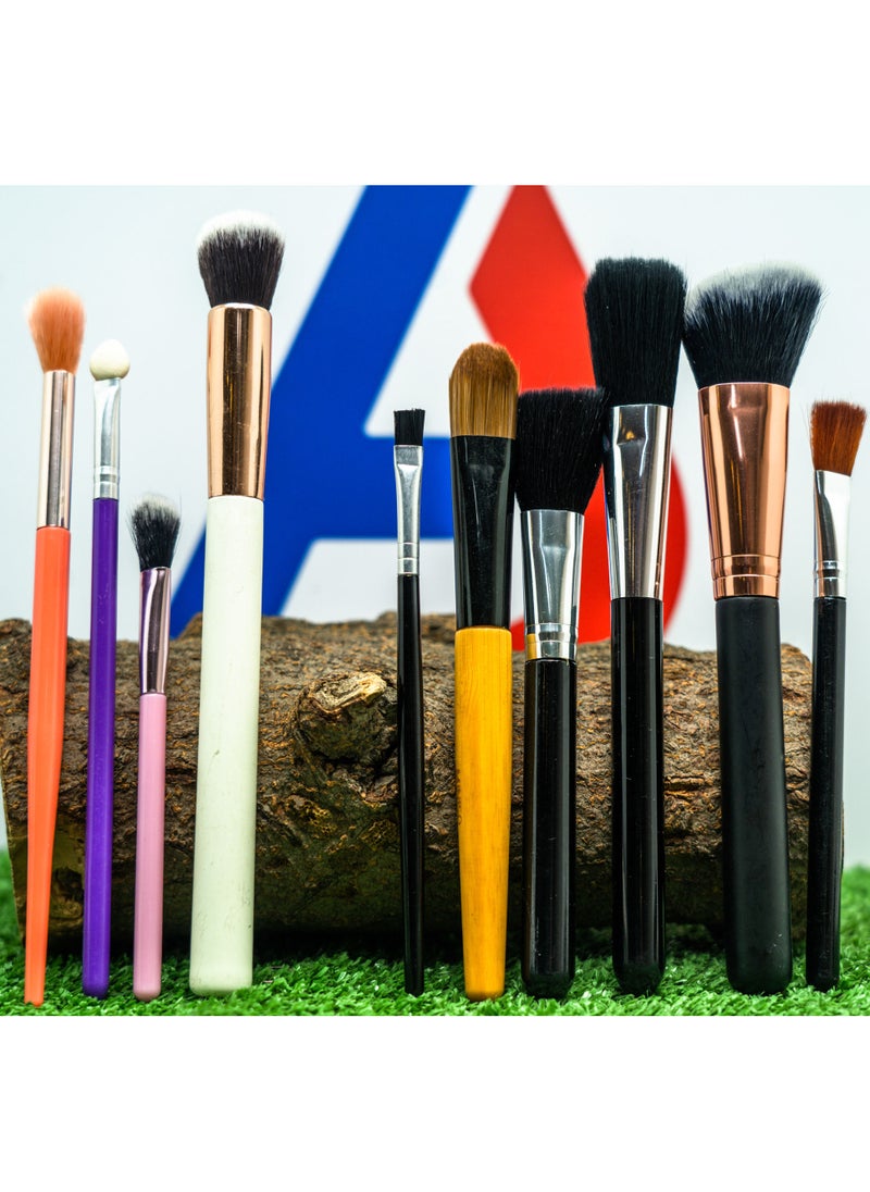 Abou Yousef Style Makeup Brushes Set 10Pcs - Multi Color  - Image 2