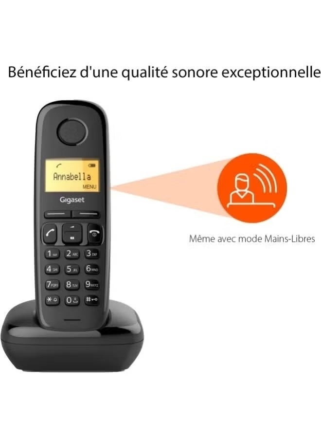 جيجاست هاتف لاسلكي جيغاسيت أيه 270 بيكسل بتقنية إتش دي إس بي ، وقت التحدث 18 ساعة ، وضع الاستعداد 200 ساعة ، هاتف أرضي خارجي 300 متر ، ألماني الصنع للمنزل والمكتب - Image 2