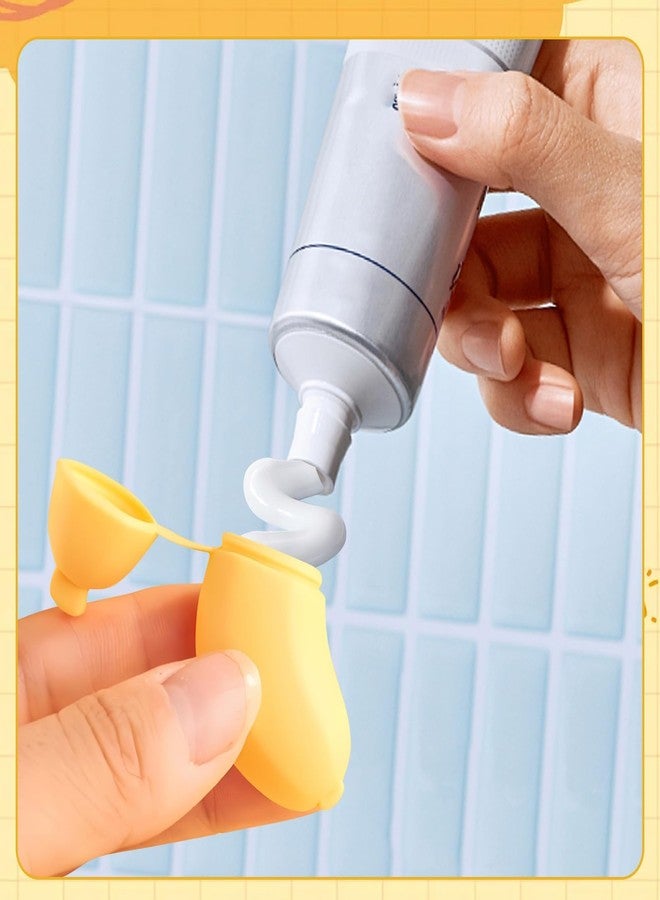 CANIPHA 4Pcs Banana Toothbrush Set Includes Yellow Cyan, Portable Banana Toothbrush Holder with Toothpaste Dispenser, Home Goods Suitable for Home Use or Travel - Image 4
