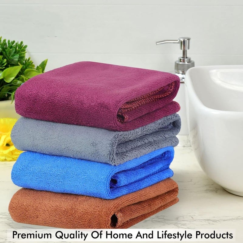 Showstopper Super Soft Microfiber Hand Towels - Ultra Absorbent, Lint-Free, Scratch-Free, Quick-Dry, 350 GSM, Gym & Workout Towels, 4 (Set of 4, 40cm X 40cm) - Image 4