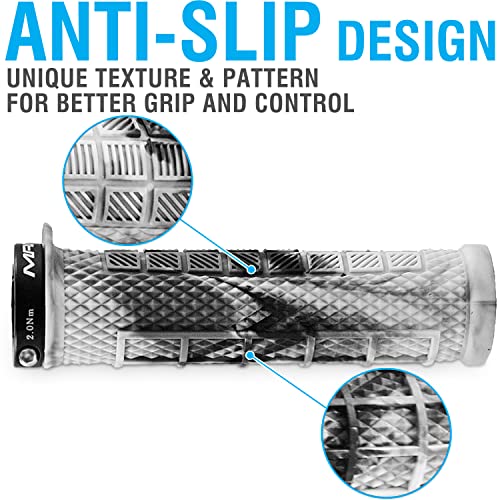 Marque Grapple Mountain Bike Handlebar Grips – Single Lock-On Ring MTB and BMX Bicycle Handle Bar with Non-Slip Grip (Urban Camo) - Image 2